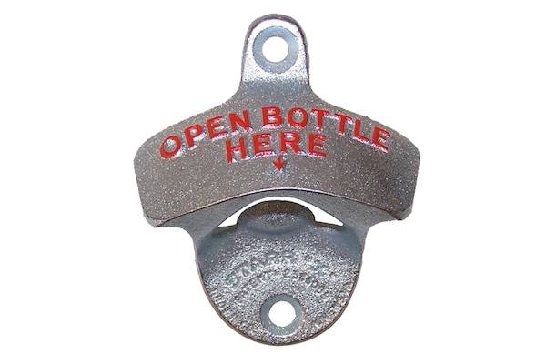 Open bottle here, Wandflaschenöffner, Starr